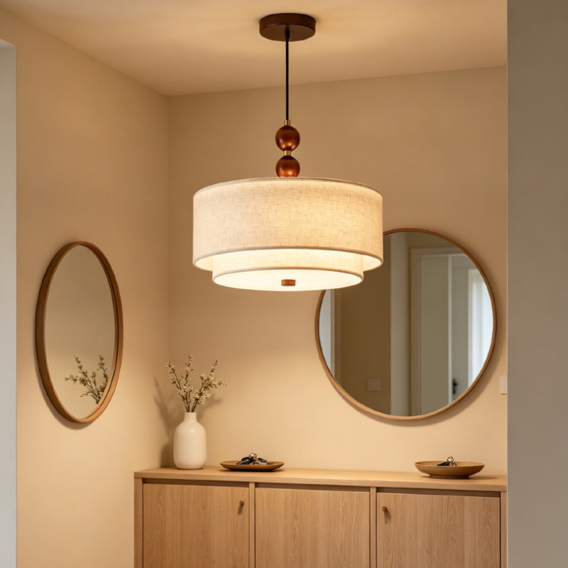 Kitchen Appliances In White - Japanese-style Fabric Chandelier Cord Adjustable Living