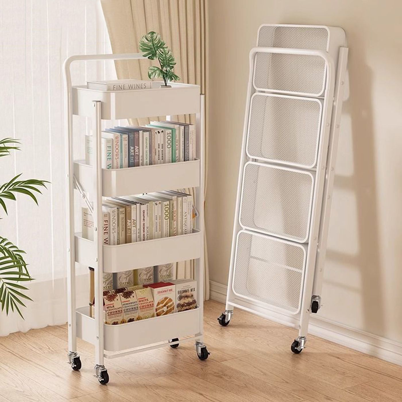 Foldable Rolling Kitchen Troll - đánh giá và giá Kitchen Appliances In White