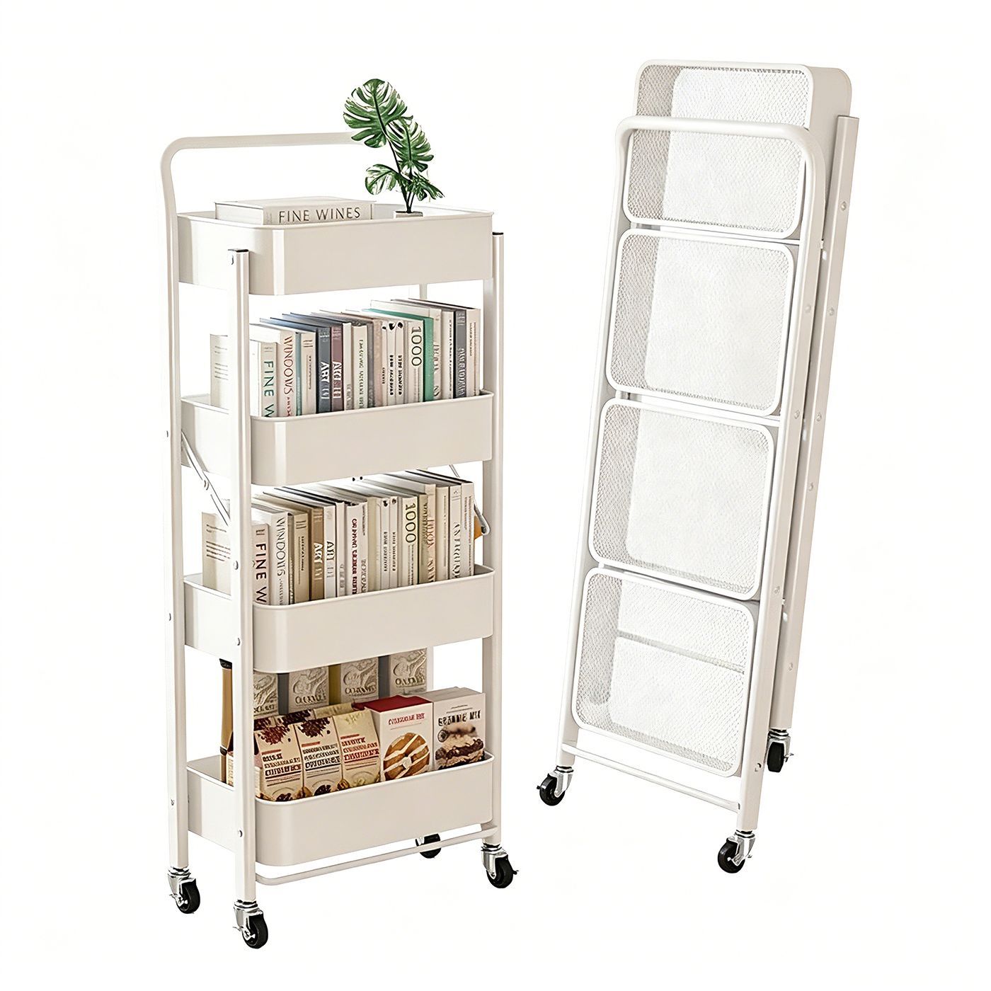 Foldable Rolling Kitchen Troll - đánh giá và giá Kitchen Appliances In White