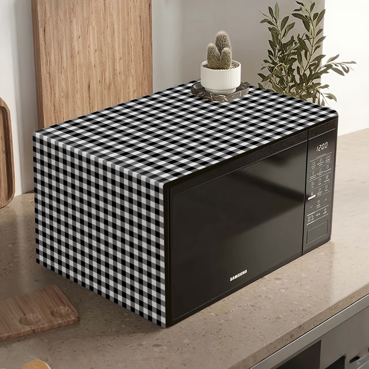 Black White Plaid Microwave Ov - đánh giá và giá Kitchen Appliances In White